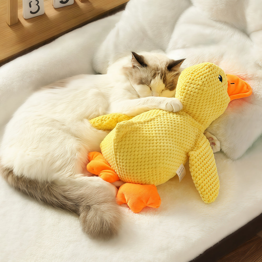Jouet Canard Couineur pour Chat/Chien - Peluche Ultra-Résistante avec Son Amusant | Compagnon Interactif Anti-Stress | Coin-coin Rigolo