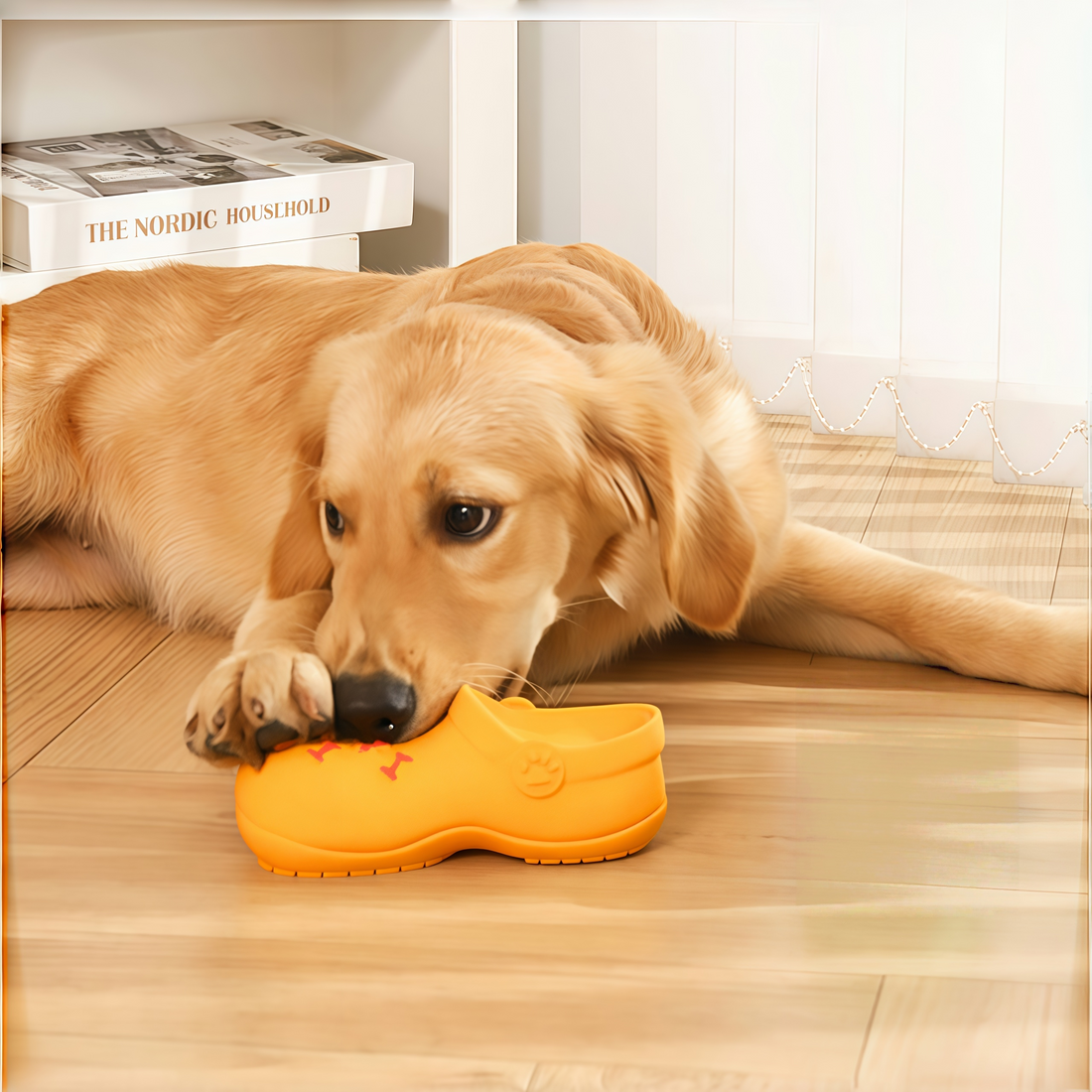 Natural Latex Squeaky Slipper Dog Toy - Dental Chewing Fun