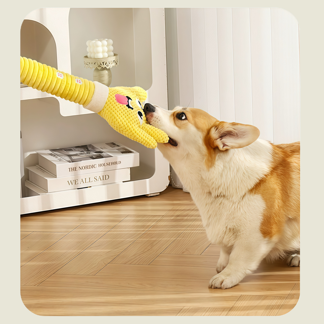 Interactive Palm-Shaped Squeaky Dog Toy | Stress Relief & Machine Washable