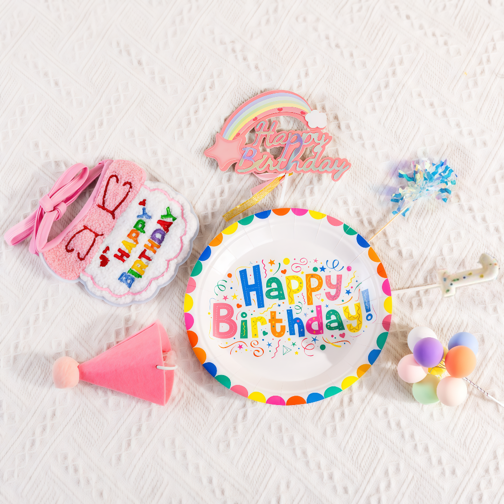 Kit Fête Jetable pour Anniversaire Chat/Chien - Chapeaux & Bavettes Instagrammables
