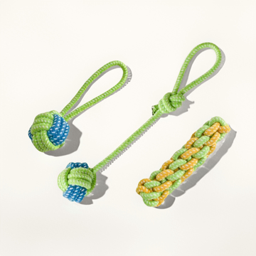 3-Pack Organic Cotton Dog Dental Toys - Ultra-Durable Knots & Balls | Chew Toys for Puppies & Adult Dogs