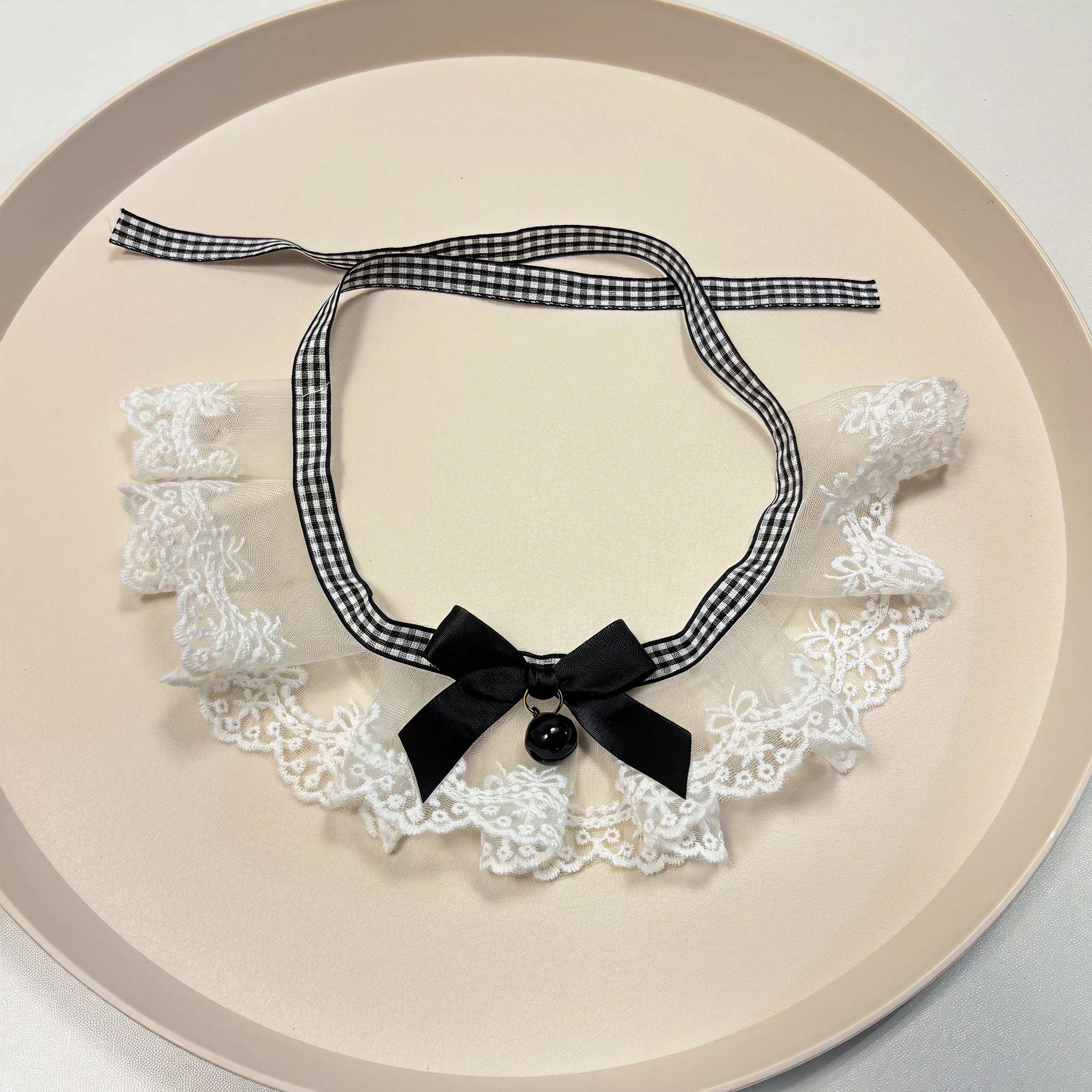 Lace Bow Tie Cat Collar - Adjustable & Elegant
